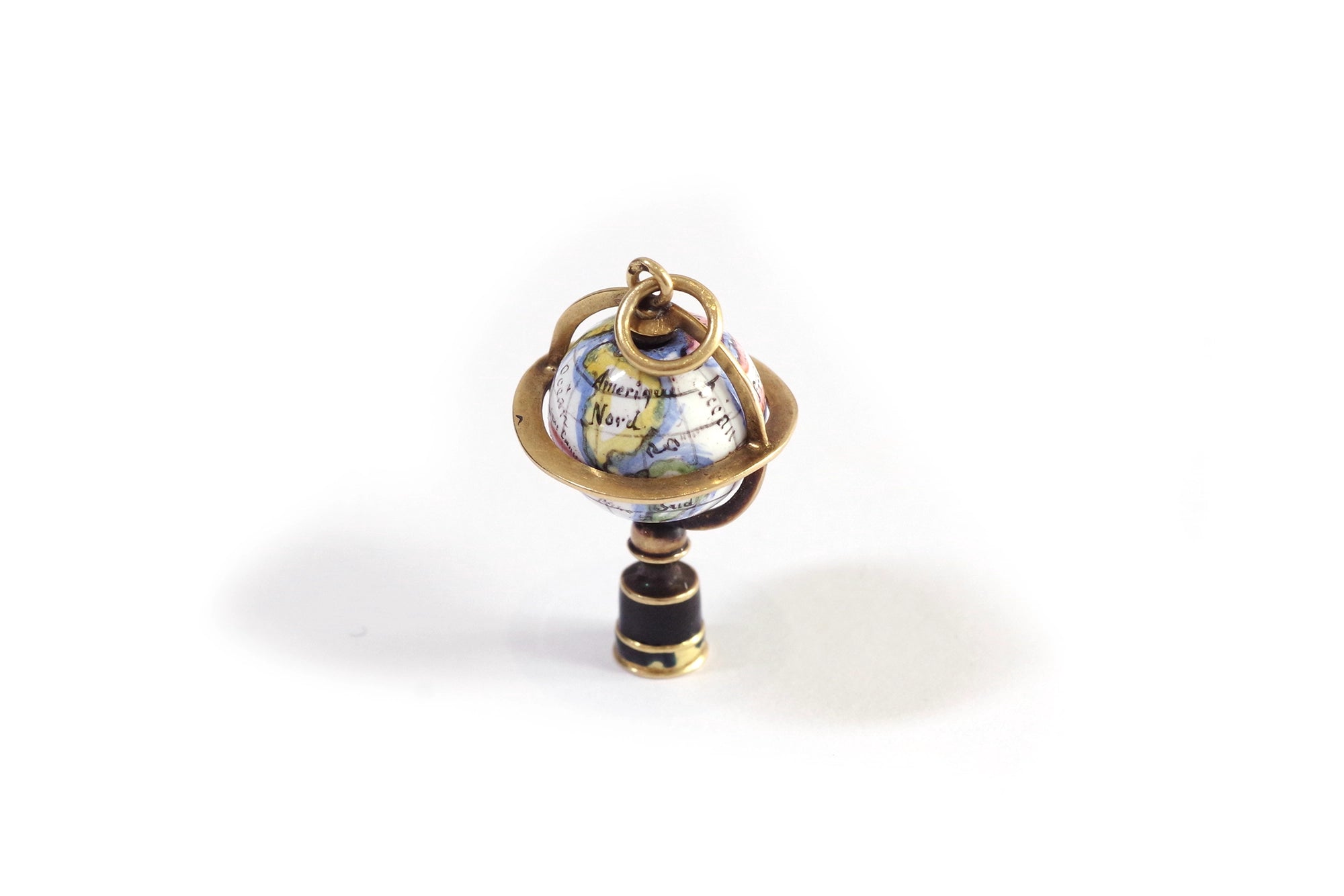 Antique enamel globe pendant