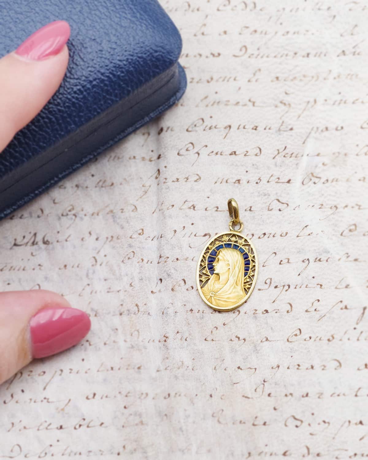 Art nouveau enamel plique a jour medal 