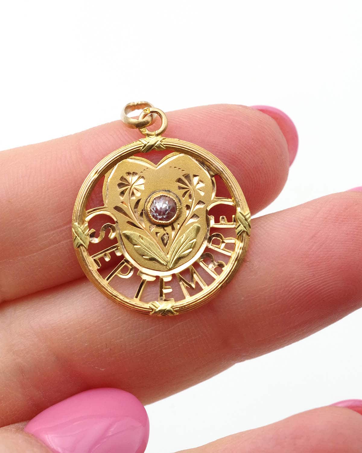 birthday september medal pendant