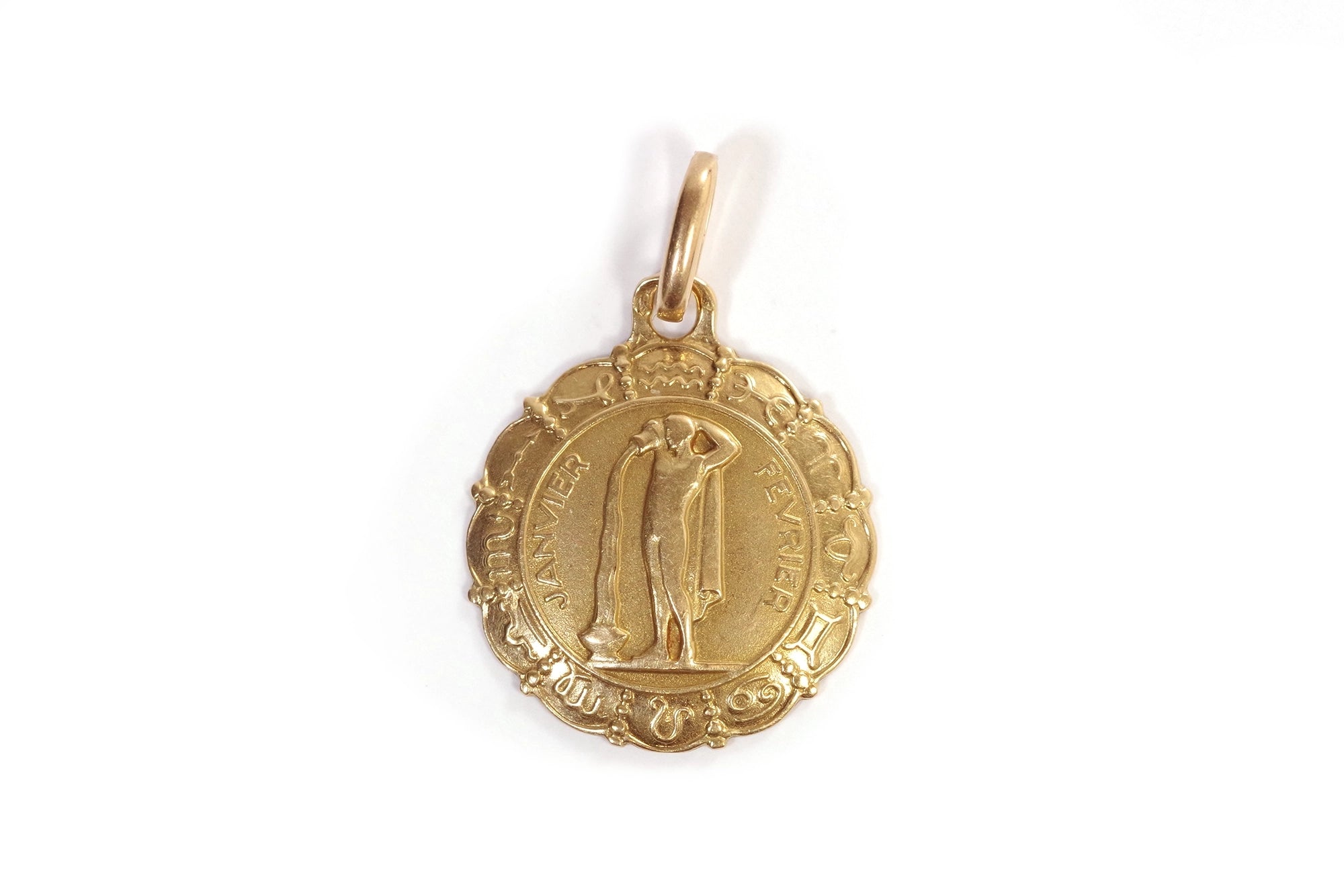 vintage medal aquarius in gold