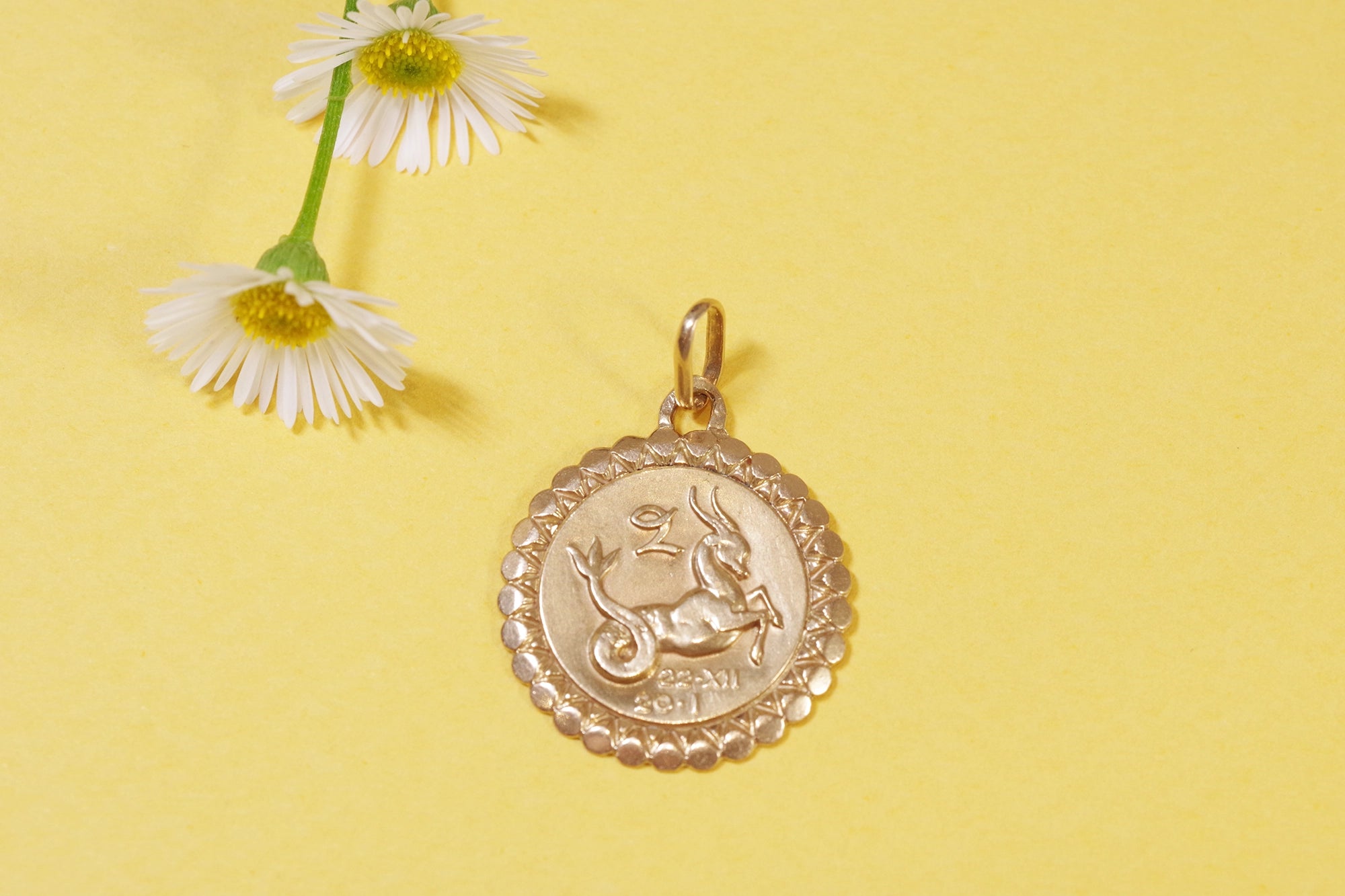 capricorn gold pendant