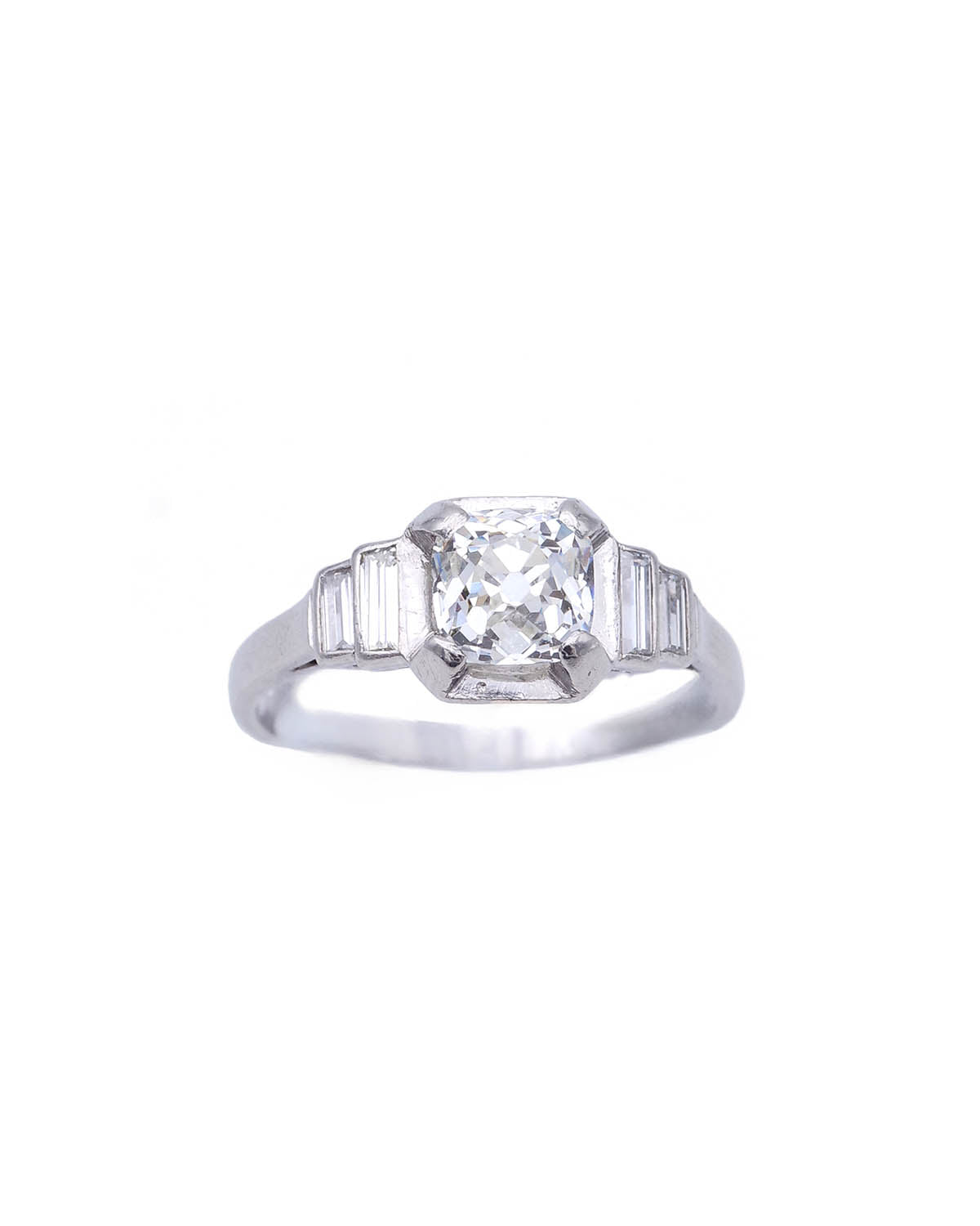 Art deco diamond step ring