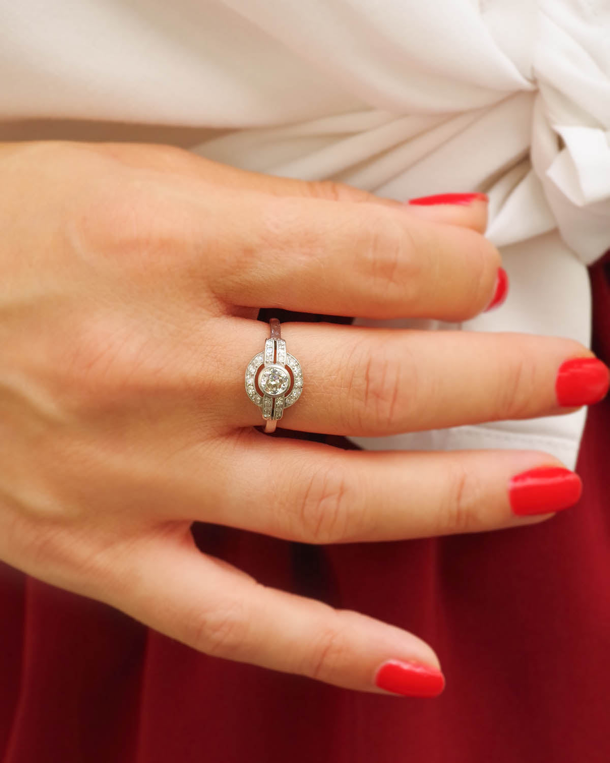 bague diamants en platine