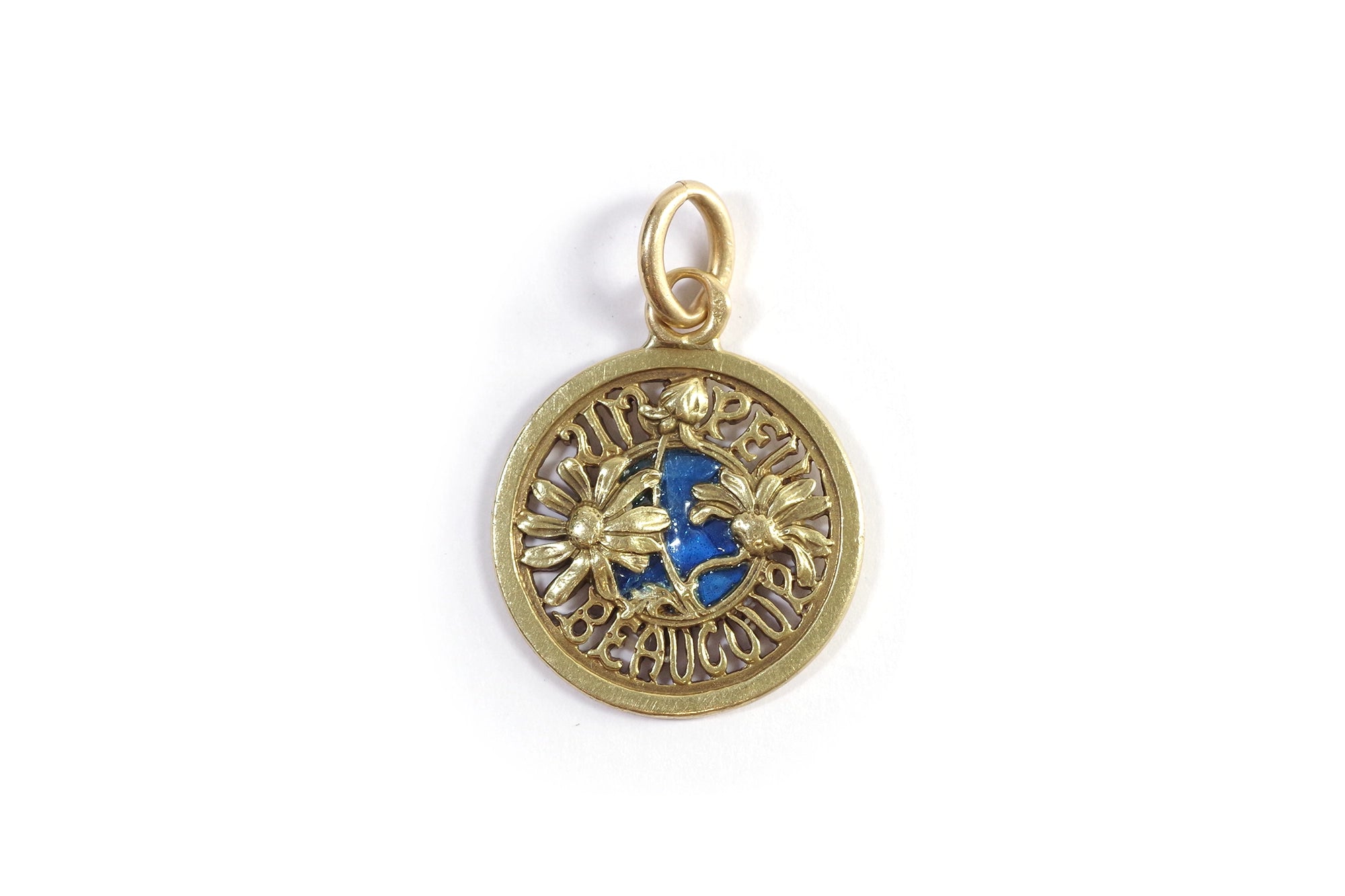 Pendentif art nouveau email plique a jour