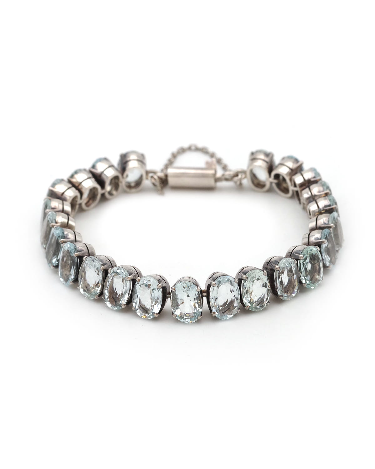 Silver aquamarine bracelet
