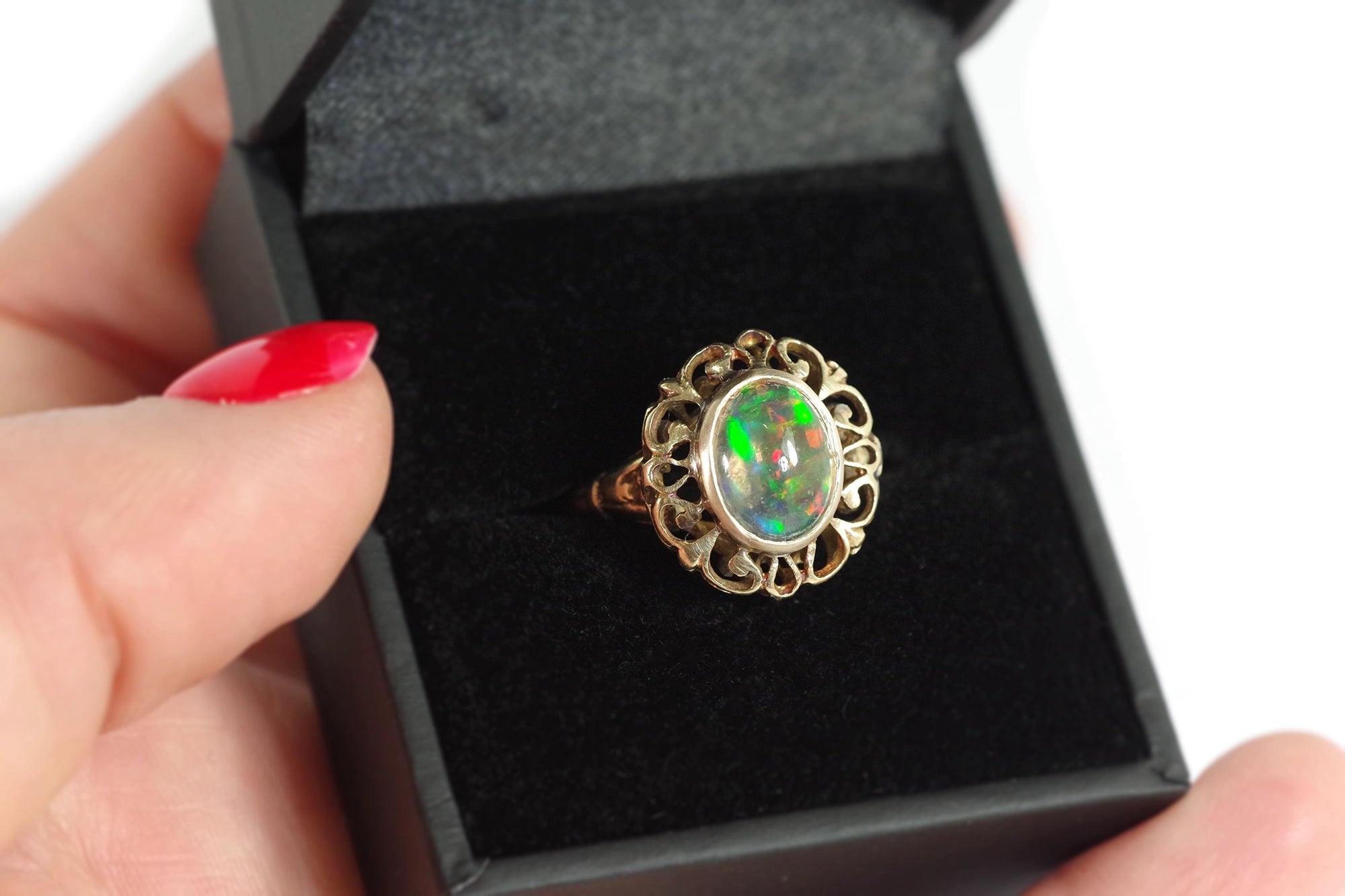 bague vintage opale en or