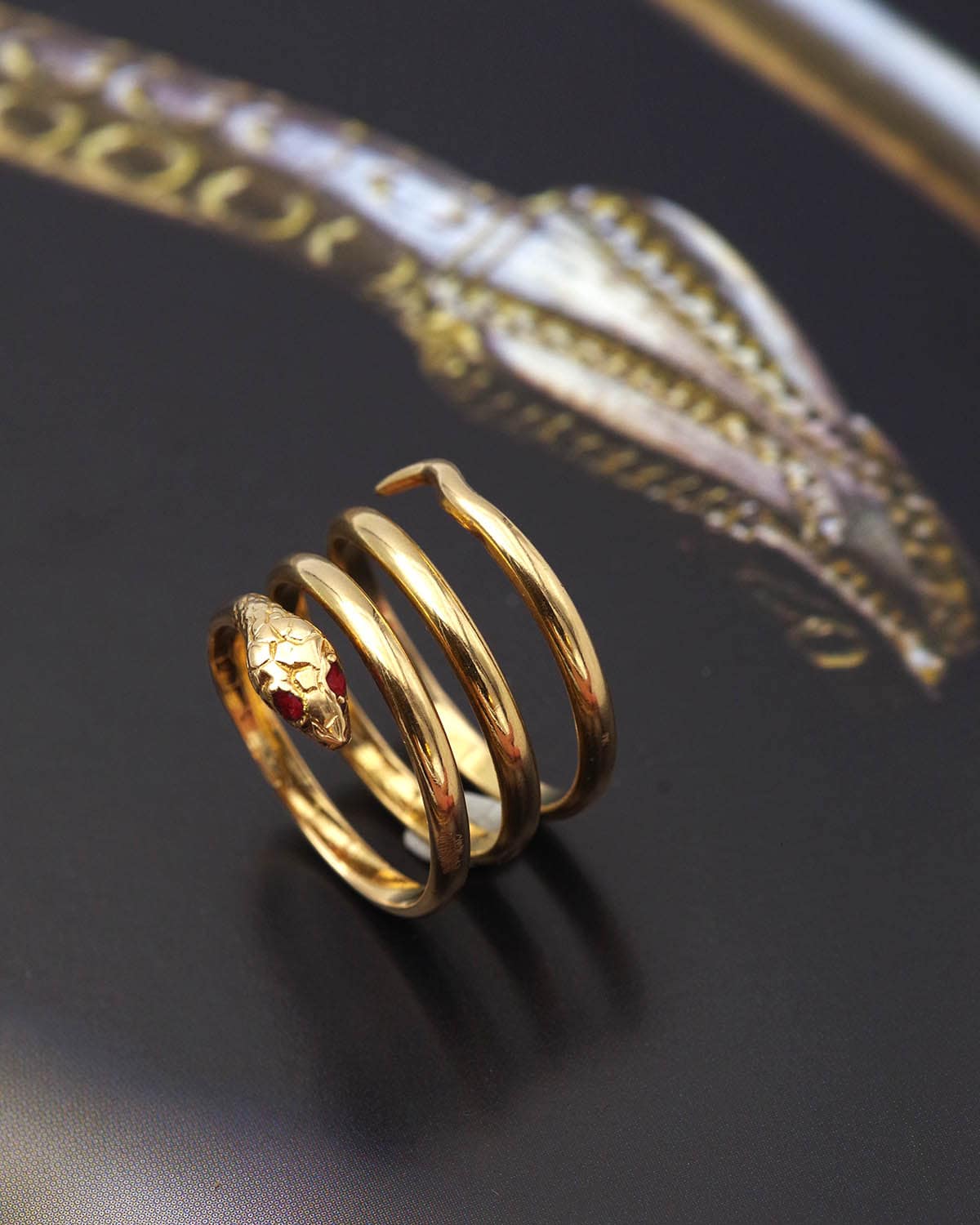 bague serpent en or