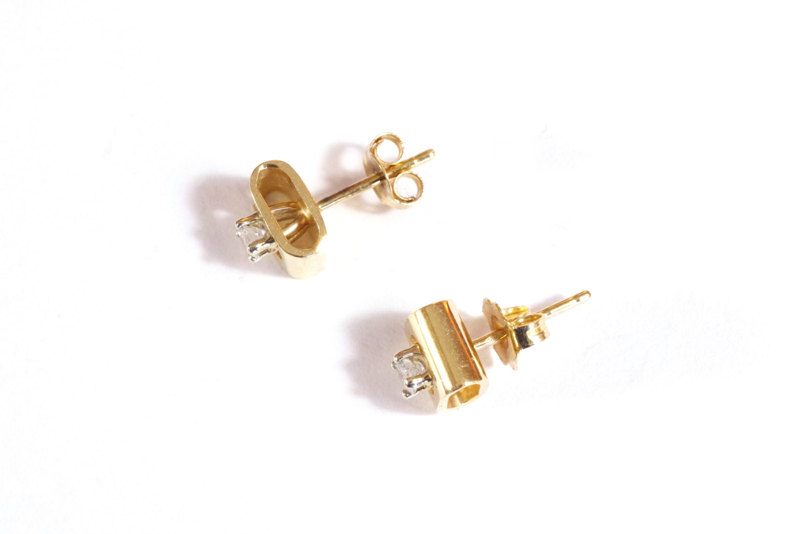 puces oreille diamant birks or 14k bijou occasion