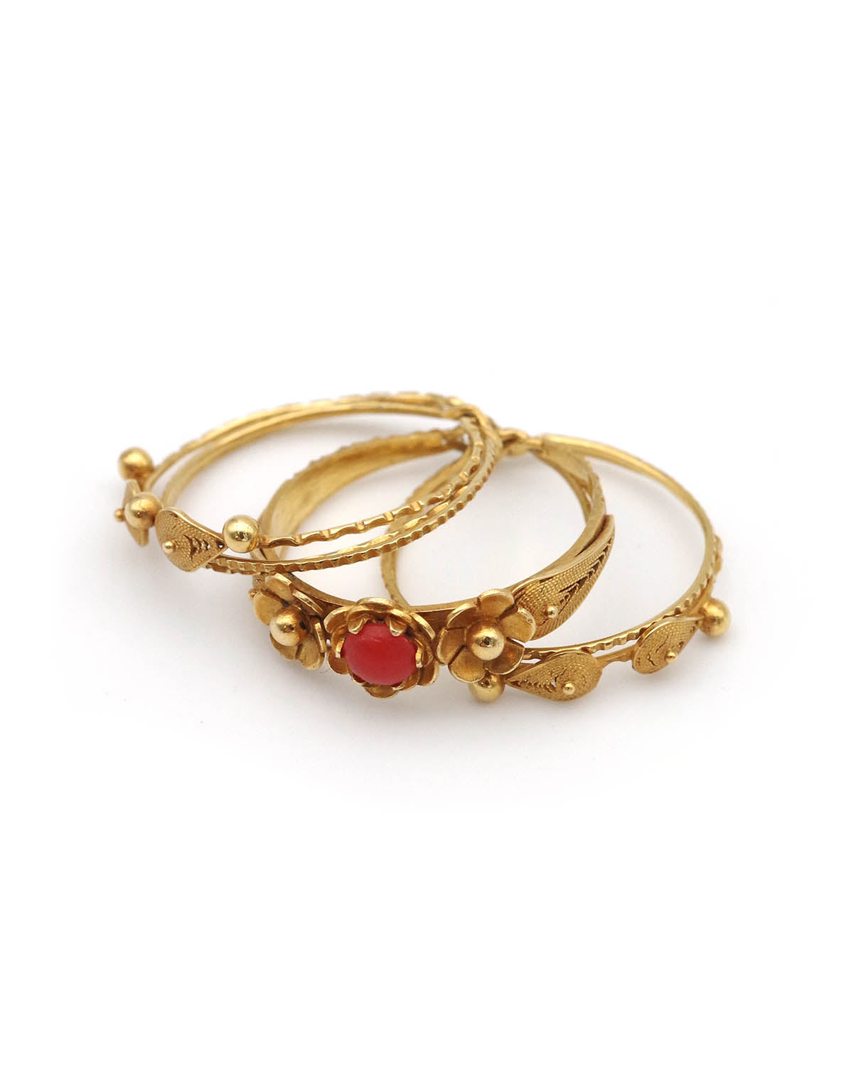 Gold coral puzzle ring