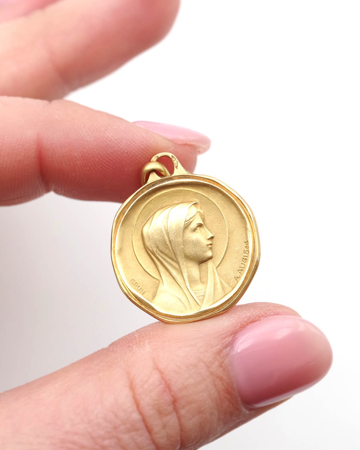 Antique virgin Augis medal
