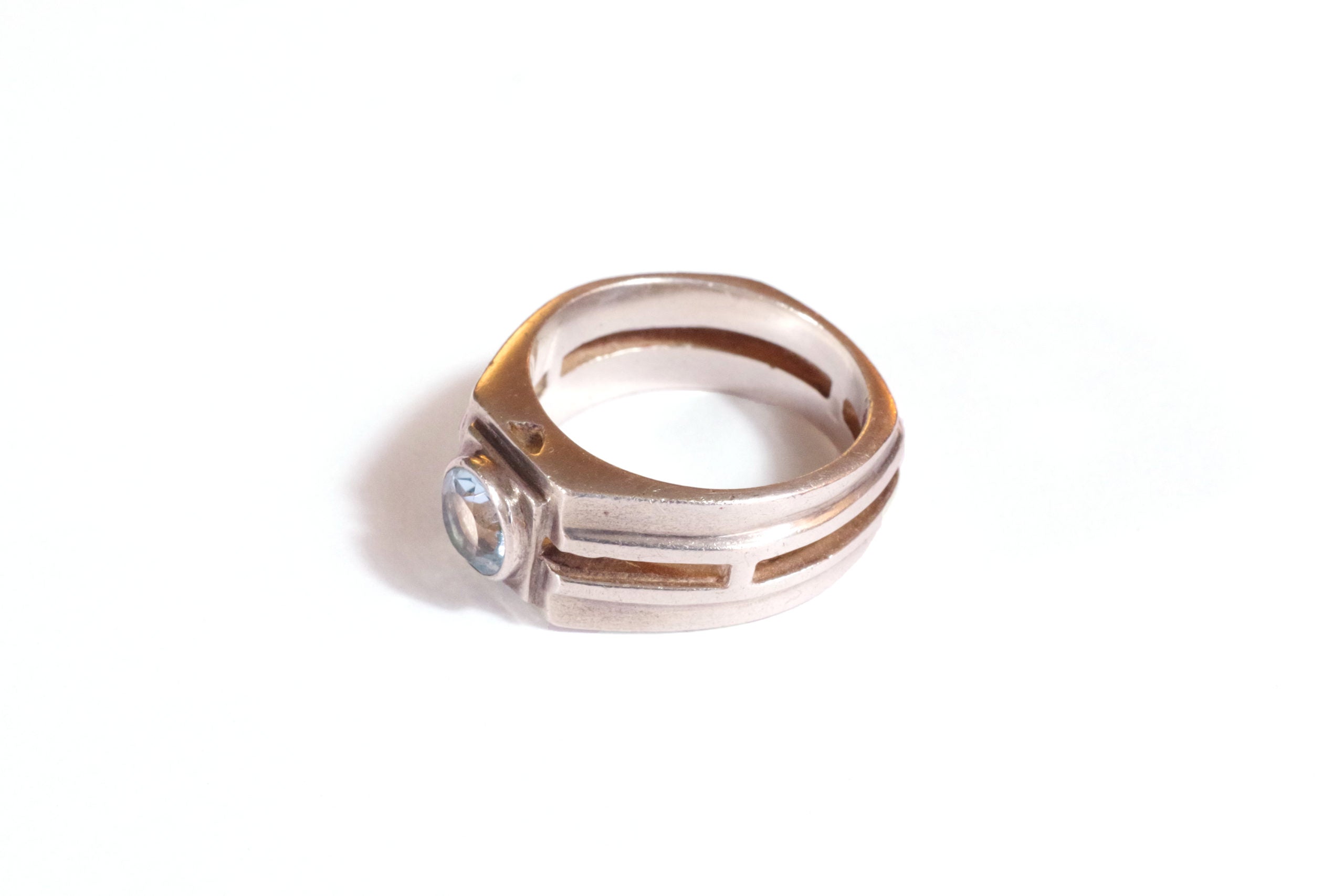 modern topaz silver ring