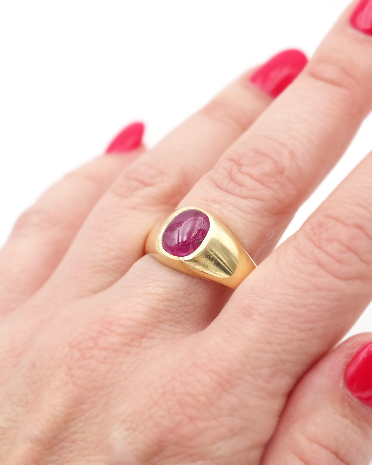Bague homme ancienne rubis