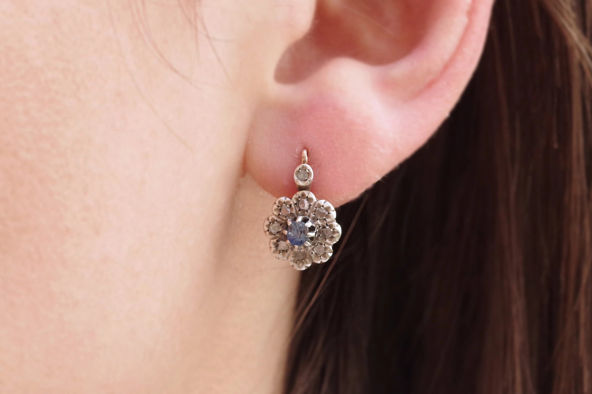 Natural sapphire earrings