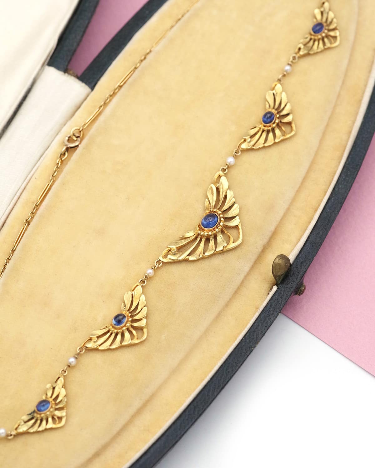 Collier Art Nouveau saphirs