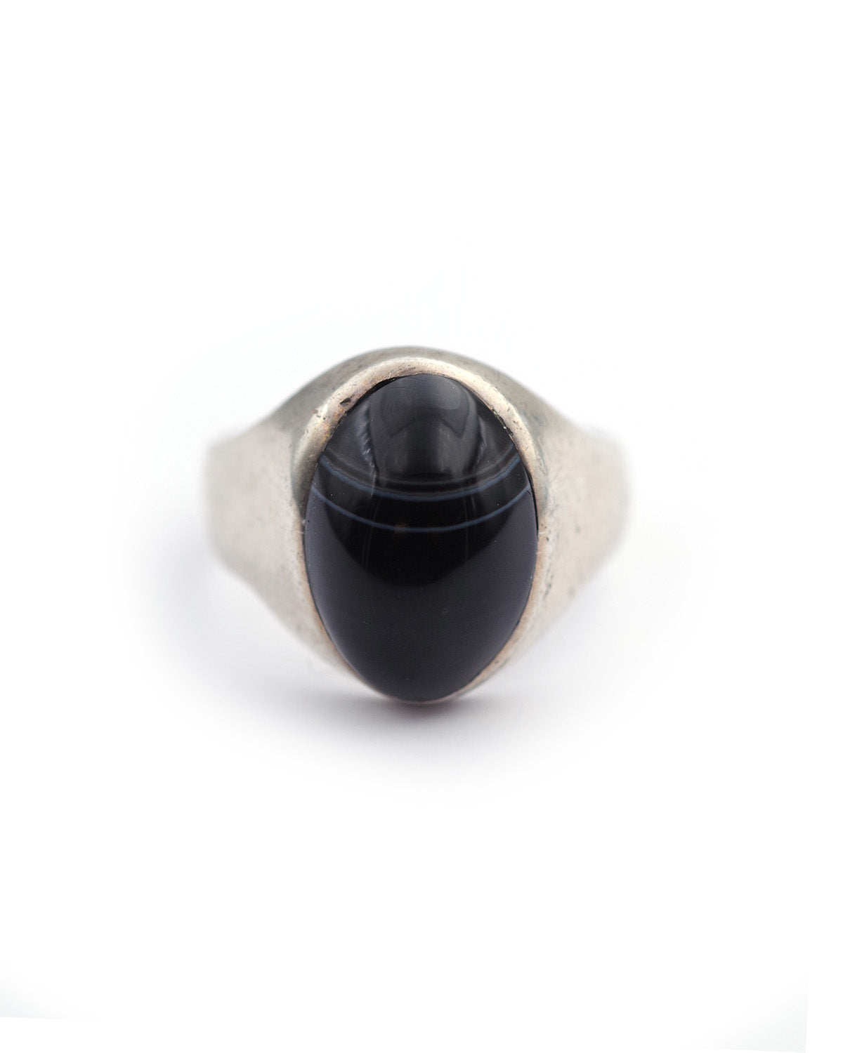 bague agate noire en argent
