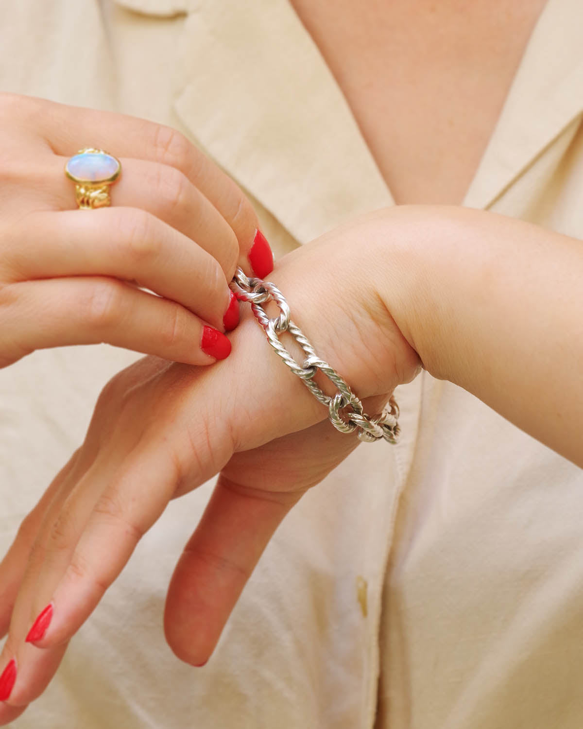 bracelet torsade en argent