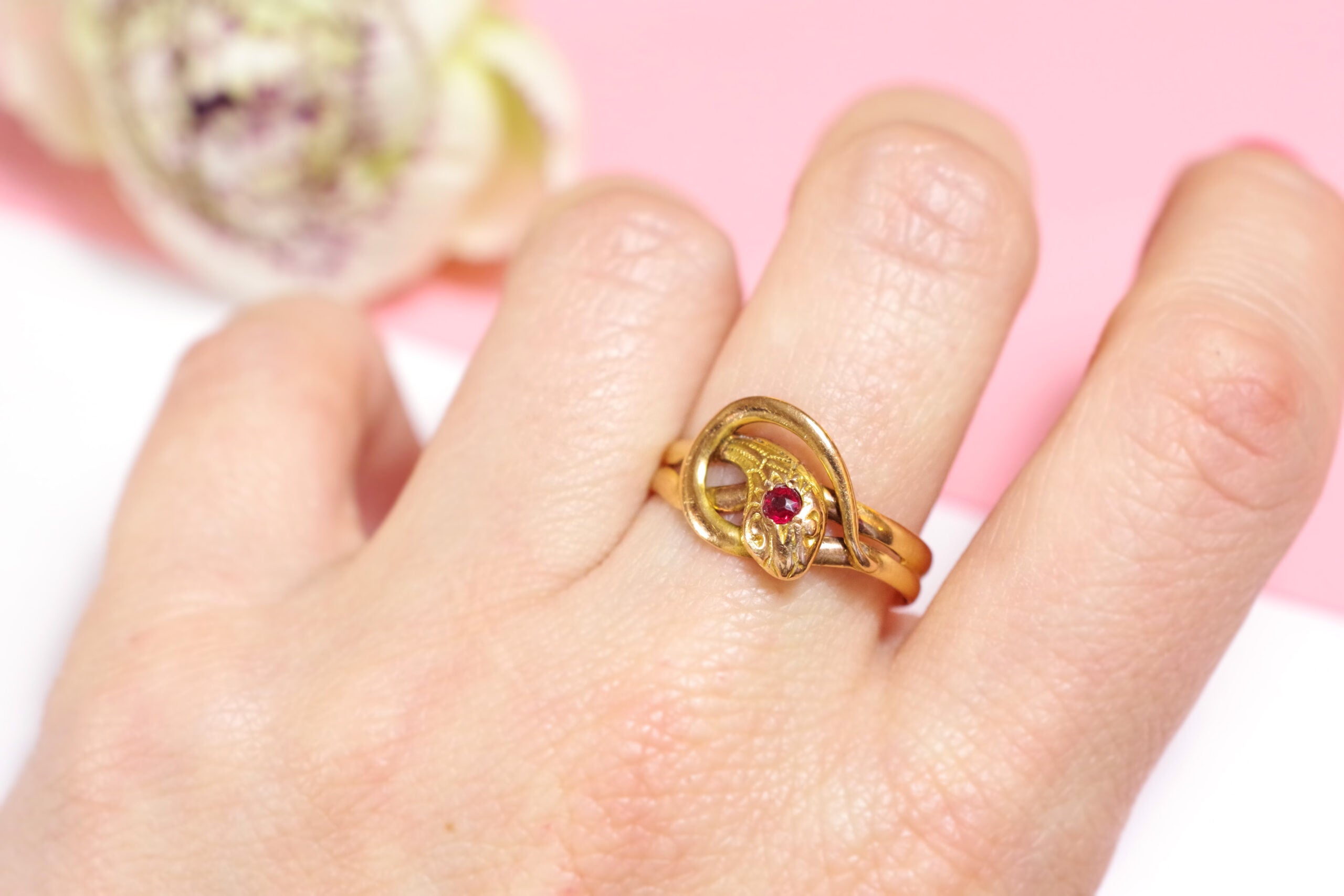 snake garnet ring victorian jewellery