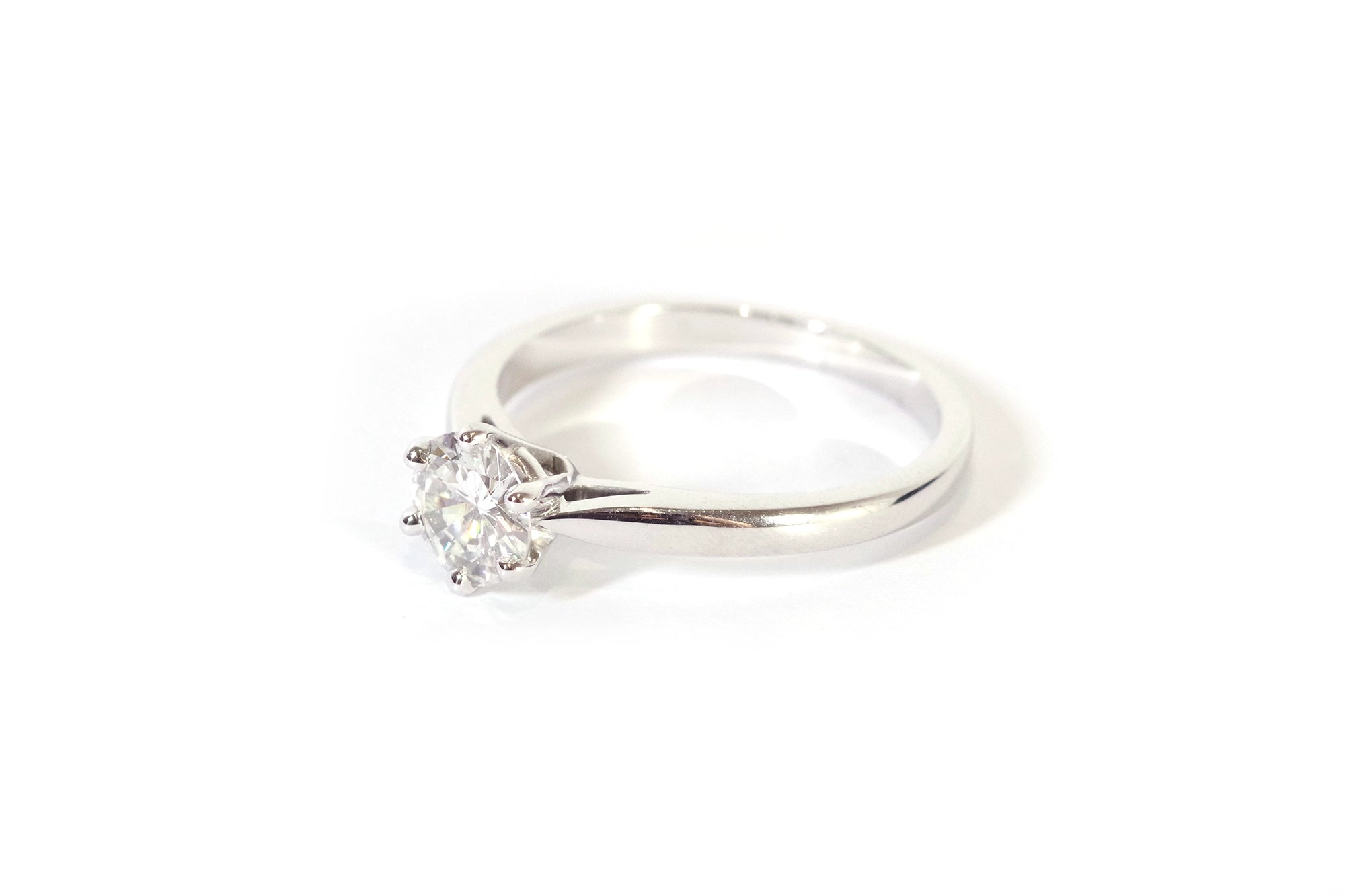 diamond solitaire ring in white gold