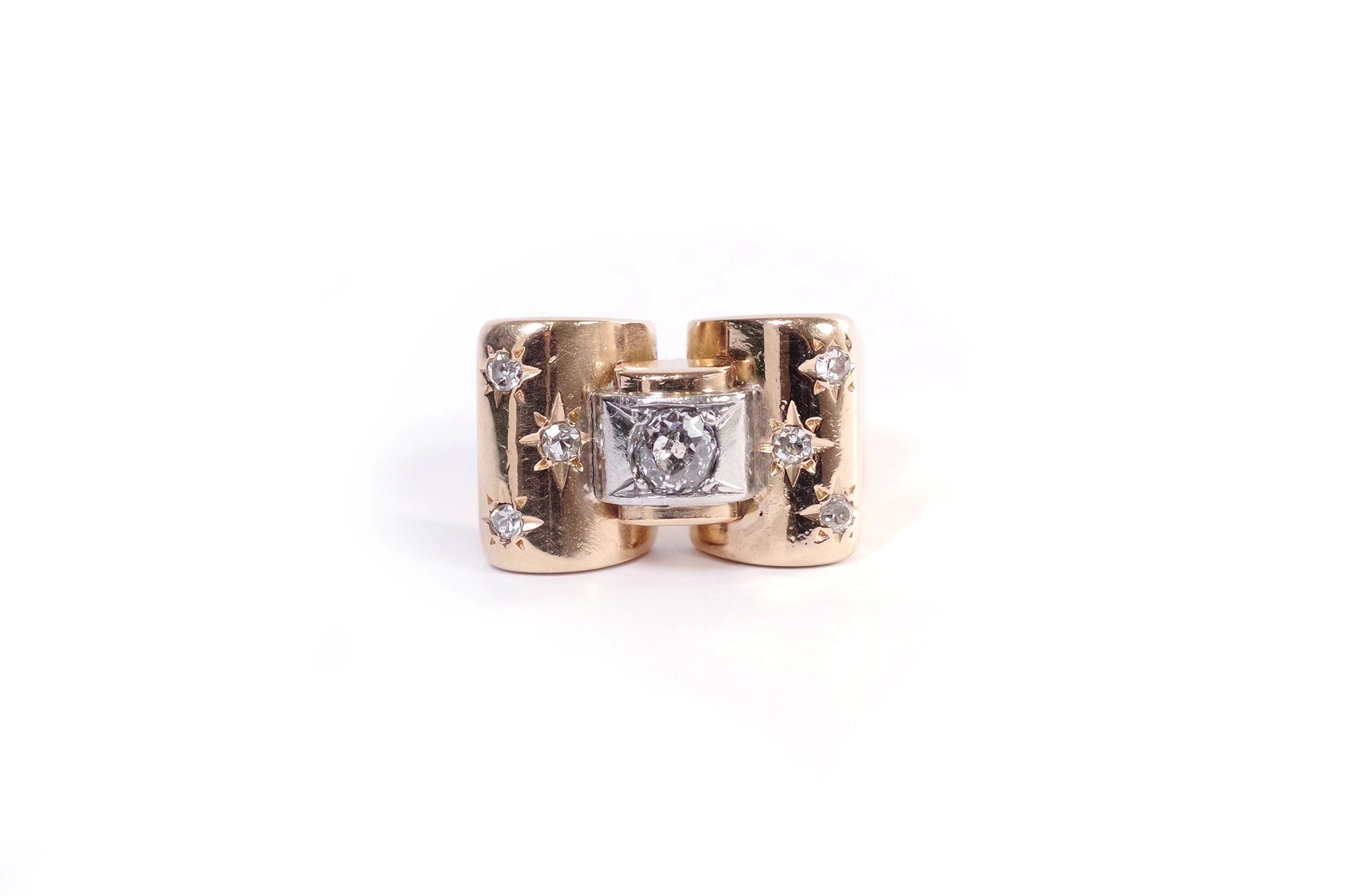 Gold tank diamond ring