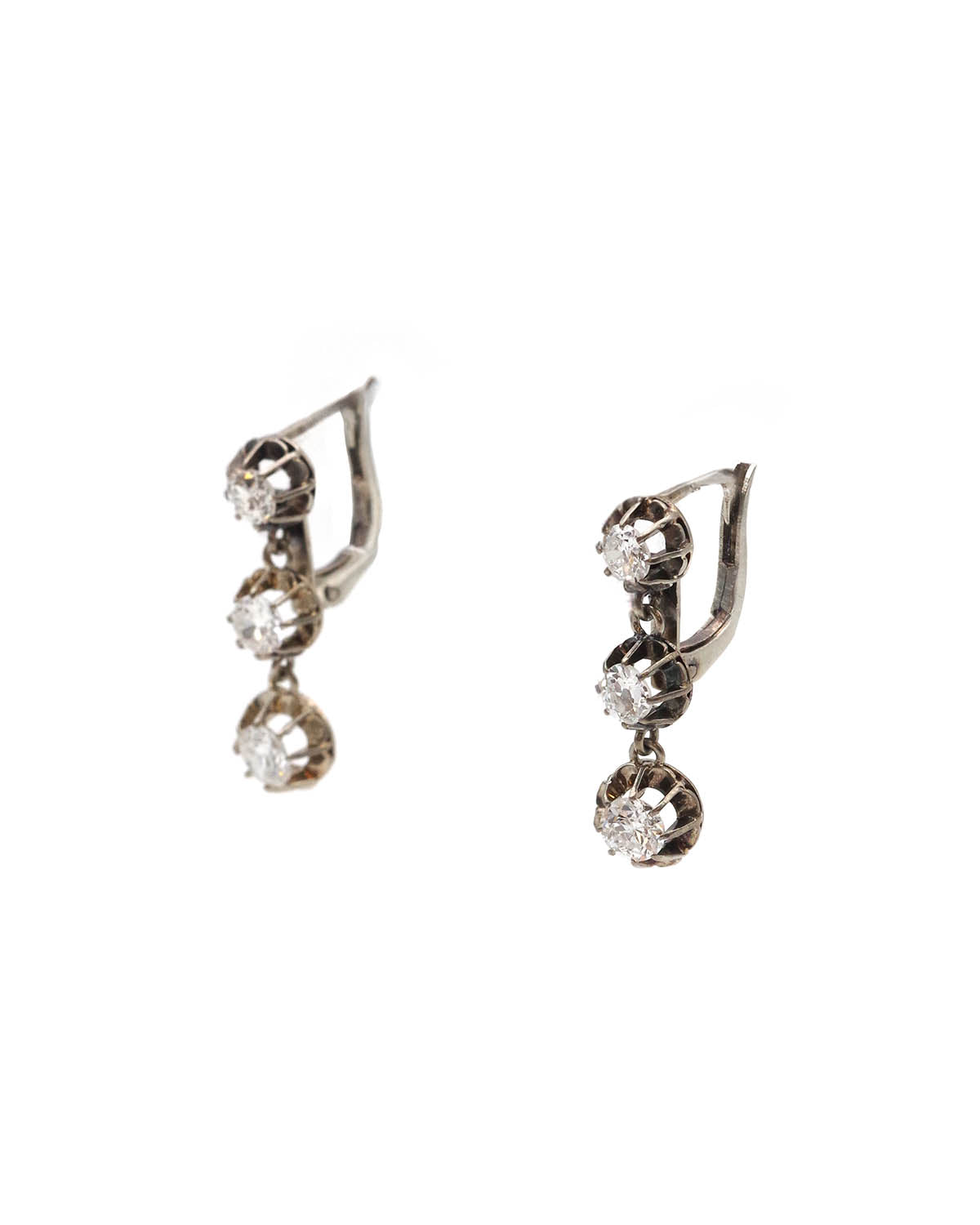Diamond white gold earrings