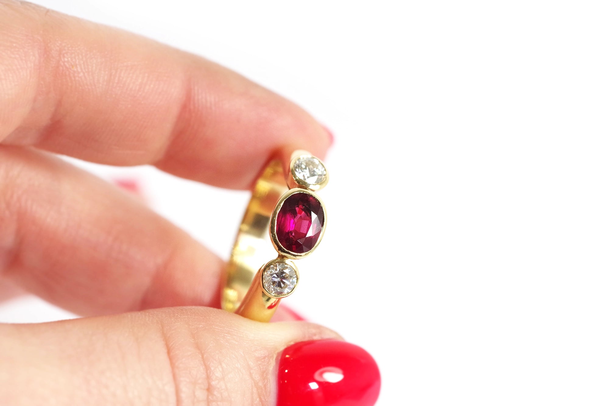 wedding ruby ring in gold