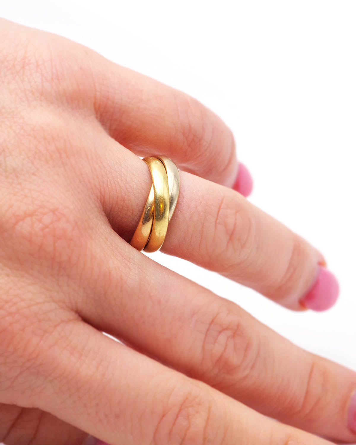 three tone gold ring