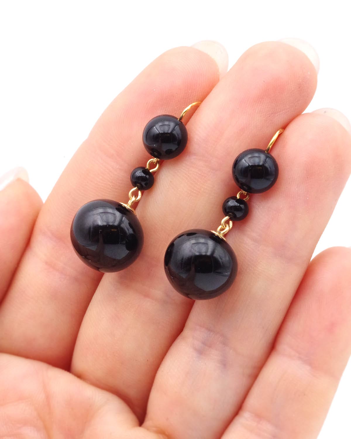 Antique mourning black earrings