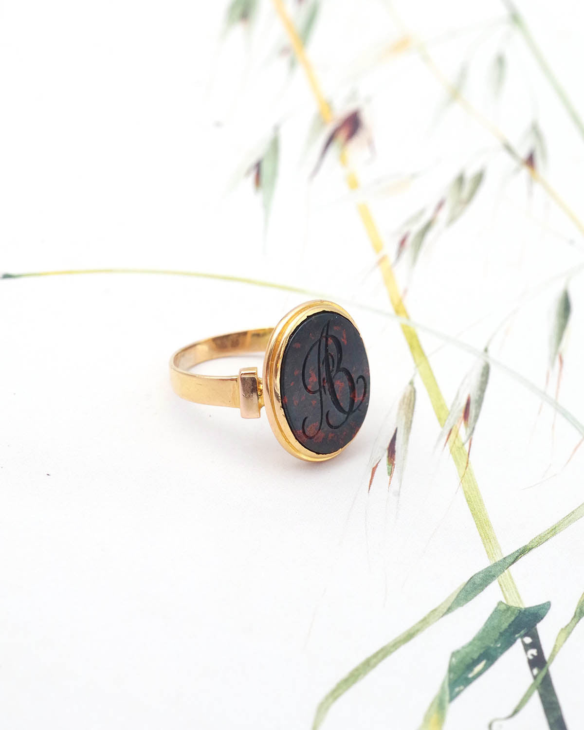 Bloodstone signet ring