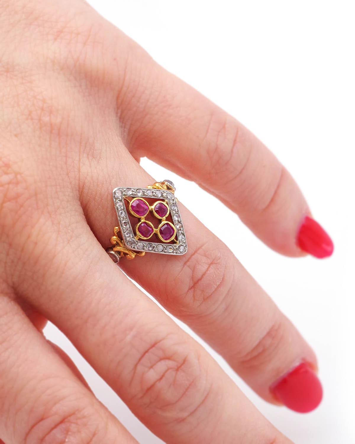 Antique ruby diamond ring