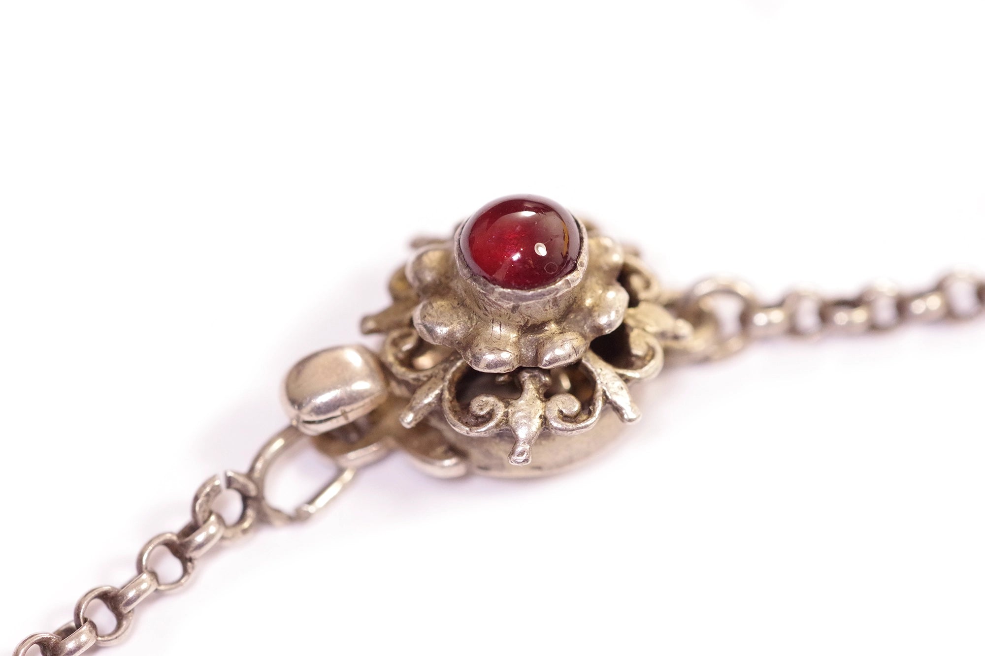 victorian french enamel necklace with garnet