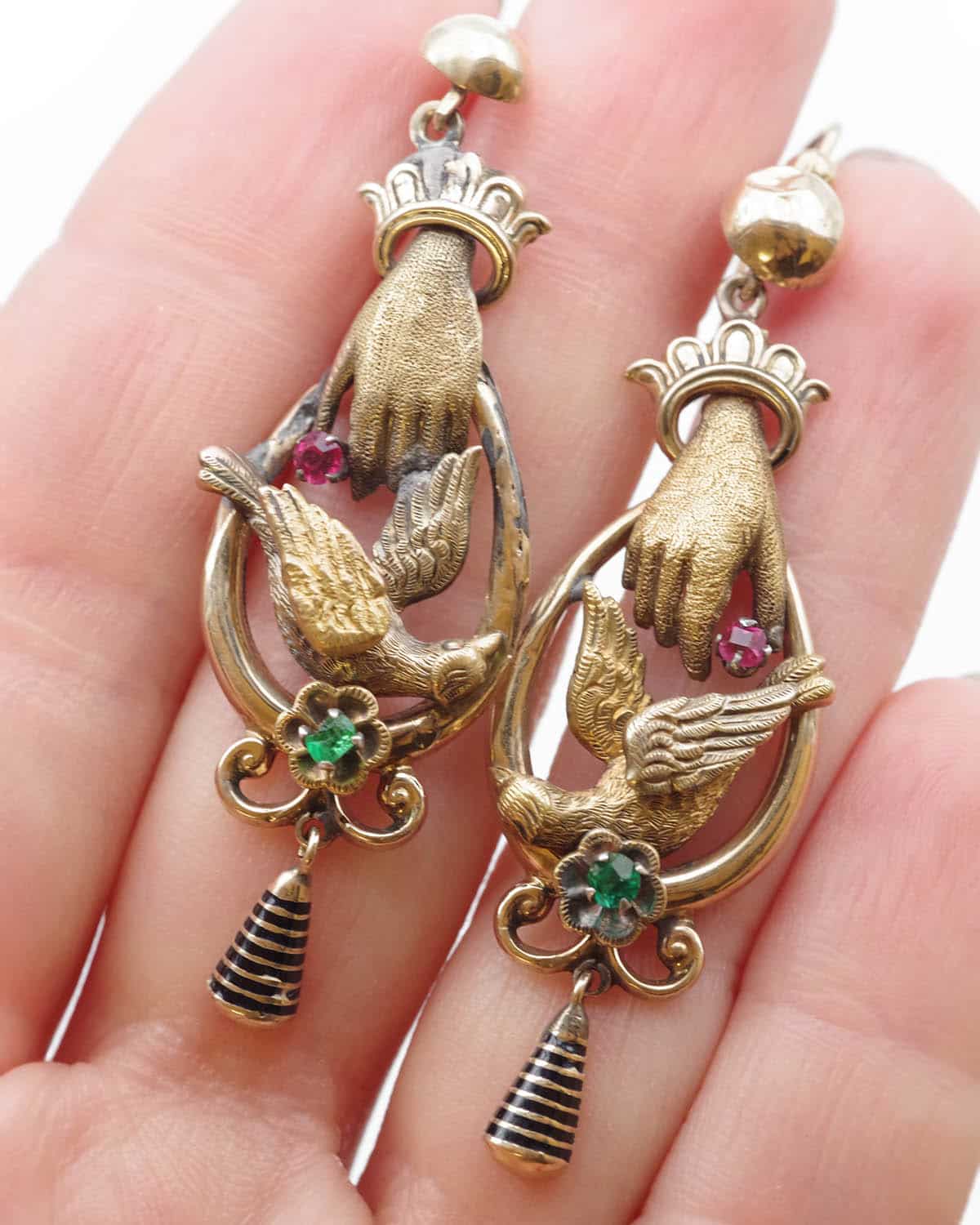 Victorian gold earrings