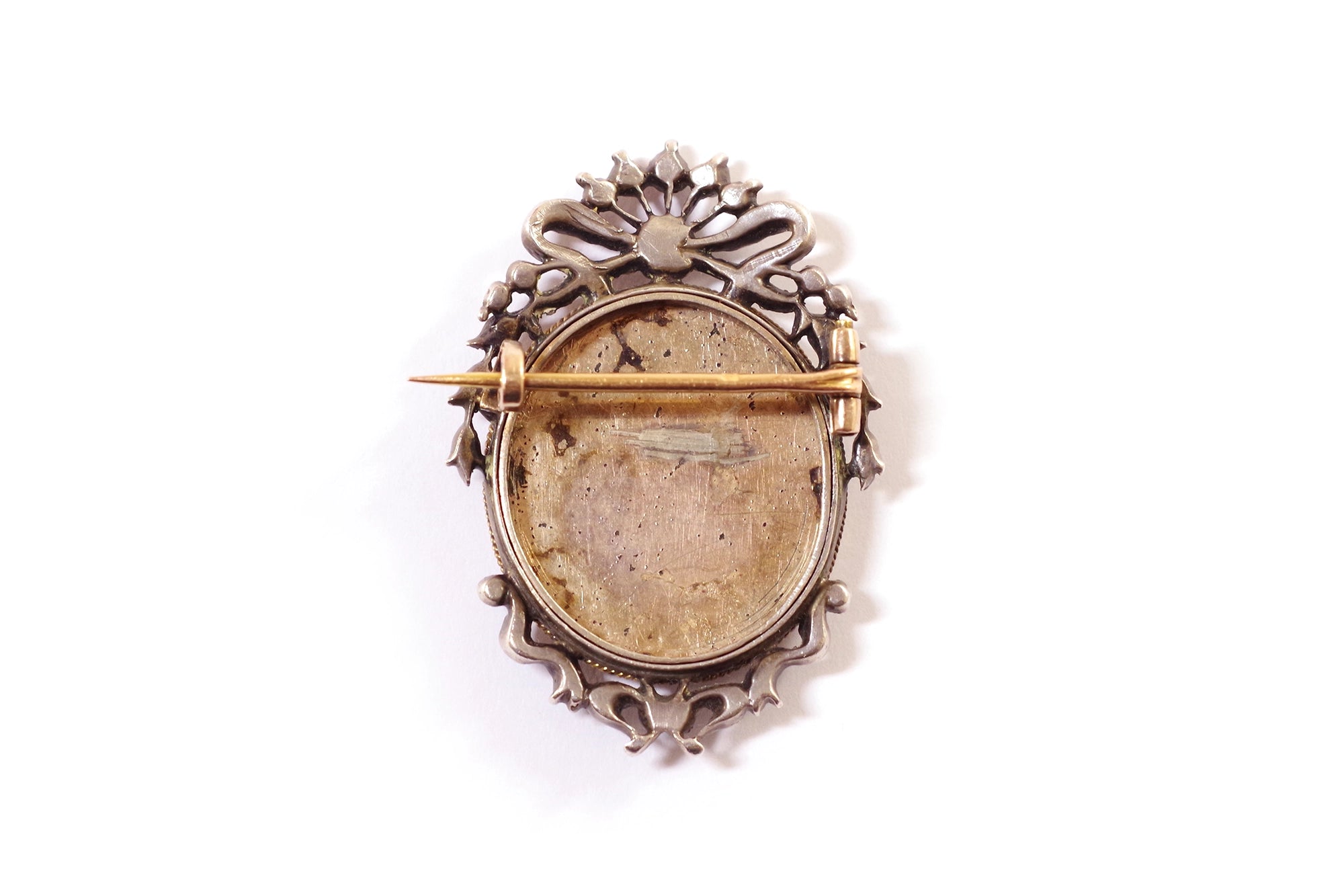 diamond portrait brooch