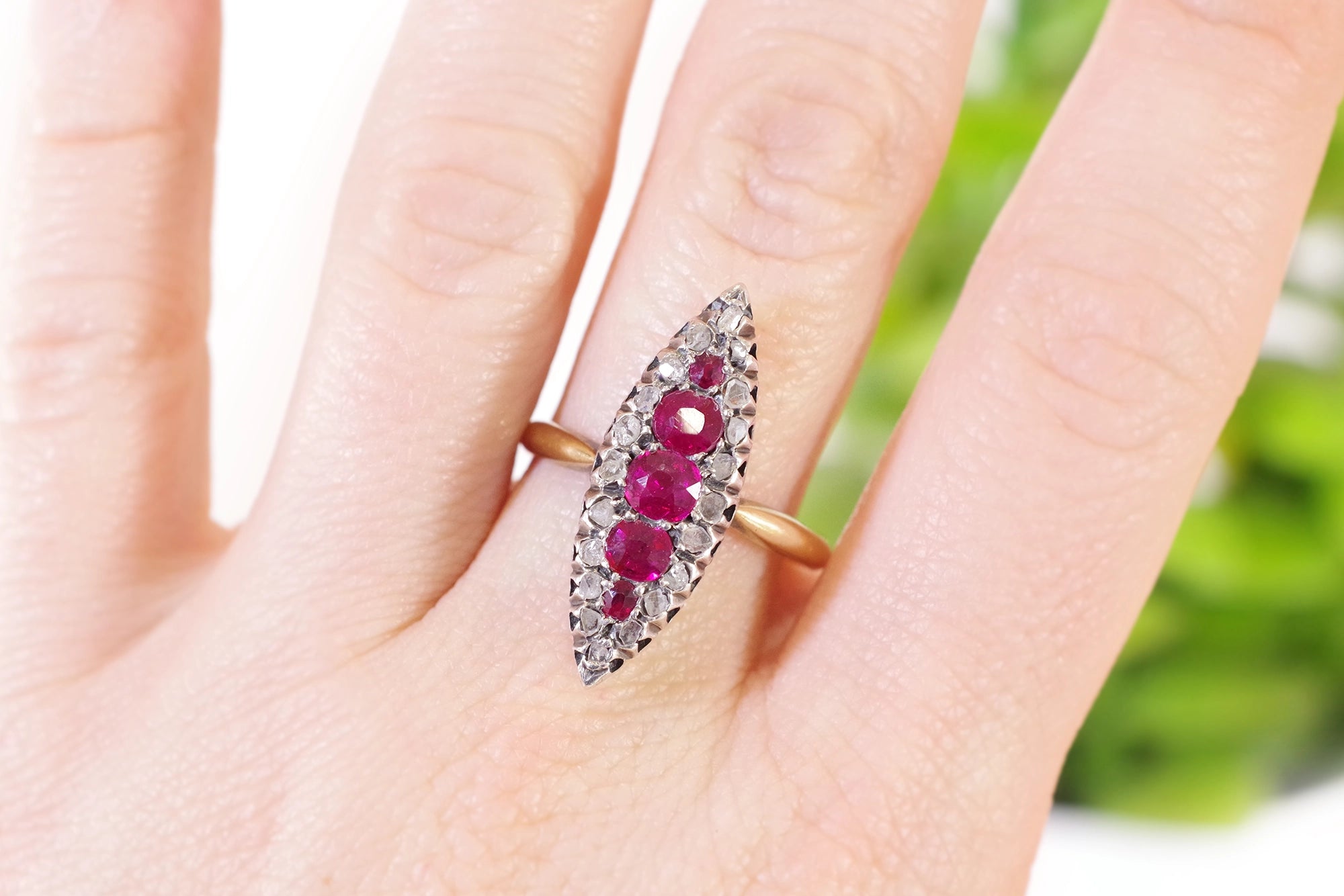 wedding ruby diamond ring in gold