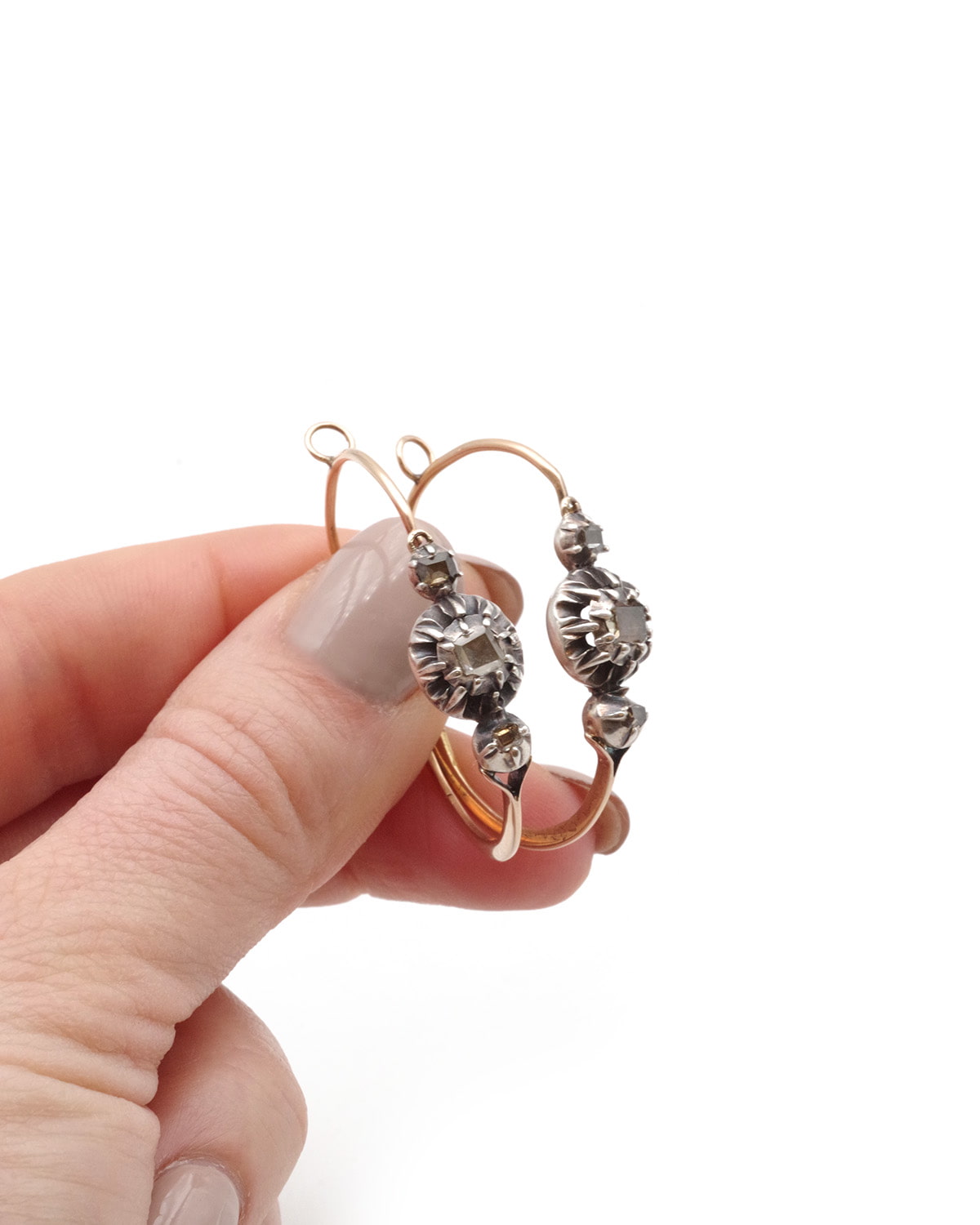 Gold diamond earrings