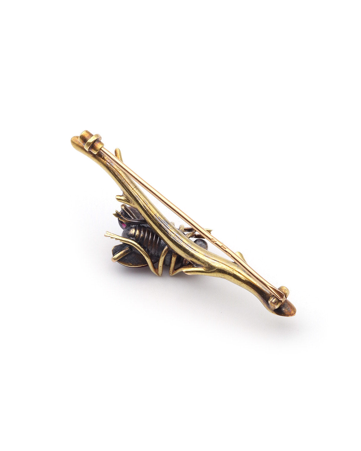 Broche scarabée grenats diamants