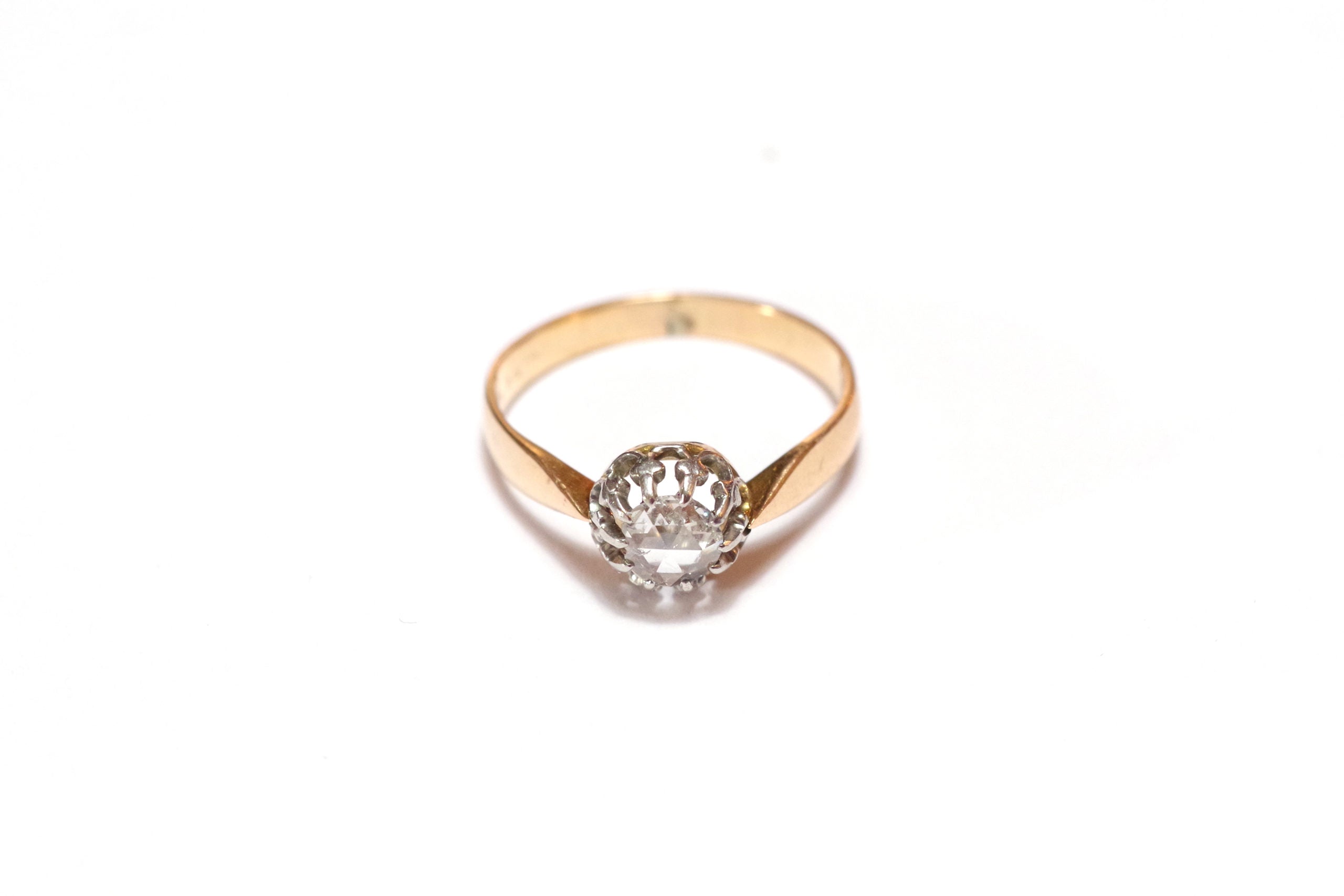 antique jewelry Paris dutch cut diamond solitaire ring