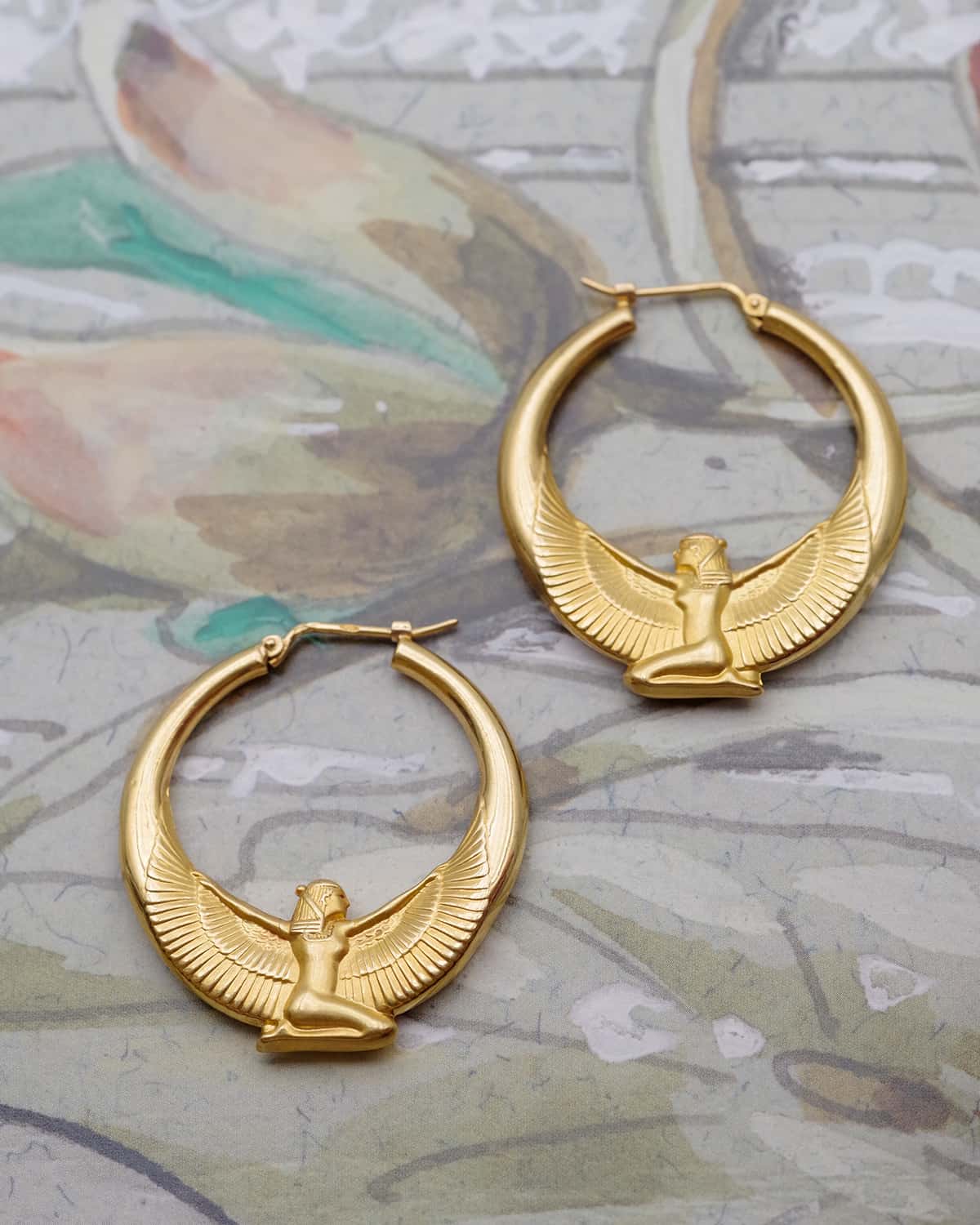 Boucles d'oreille egyptienne en or