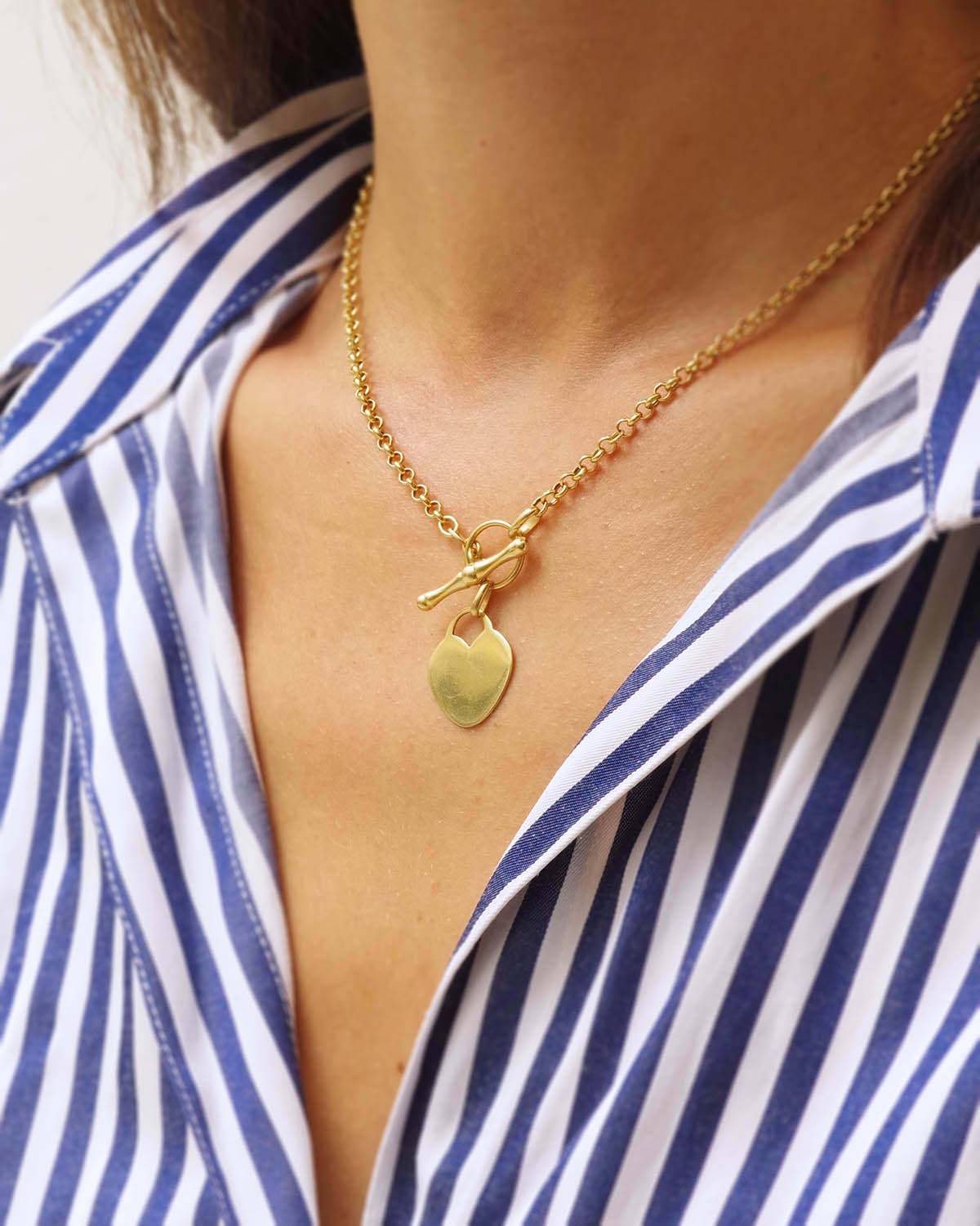 Collier chaine coeur en or
