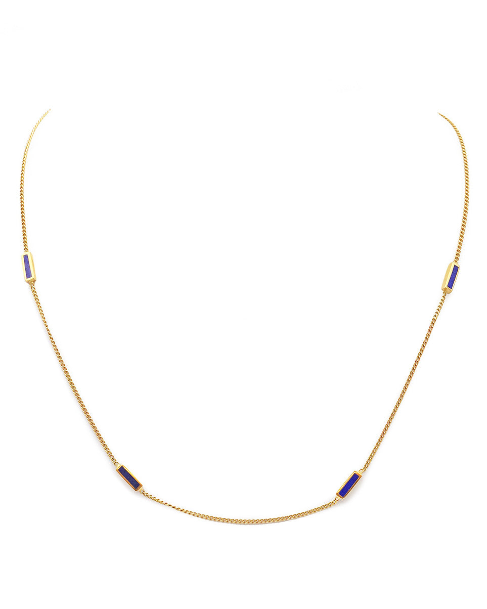 Collier lapis lazuli chaine