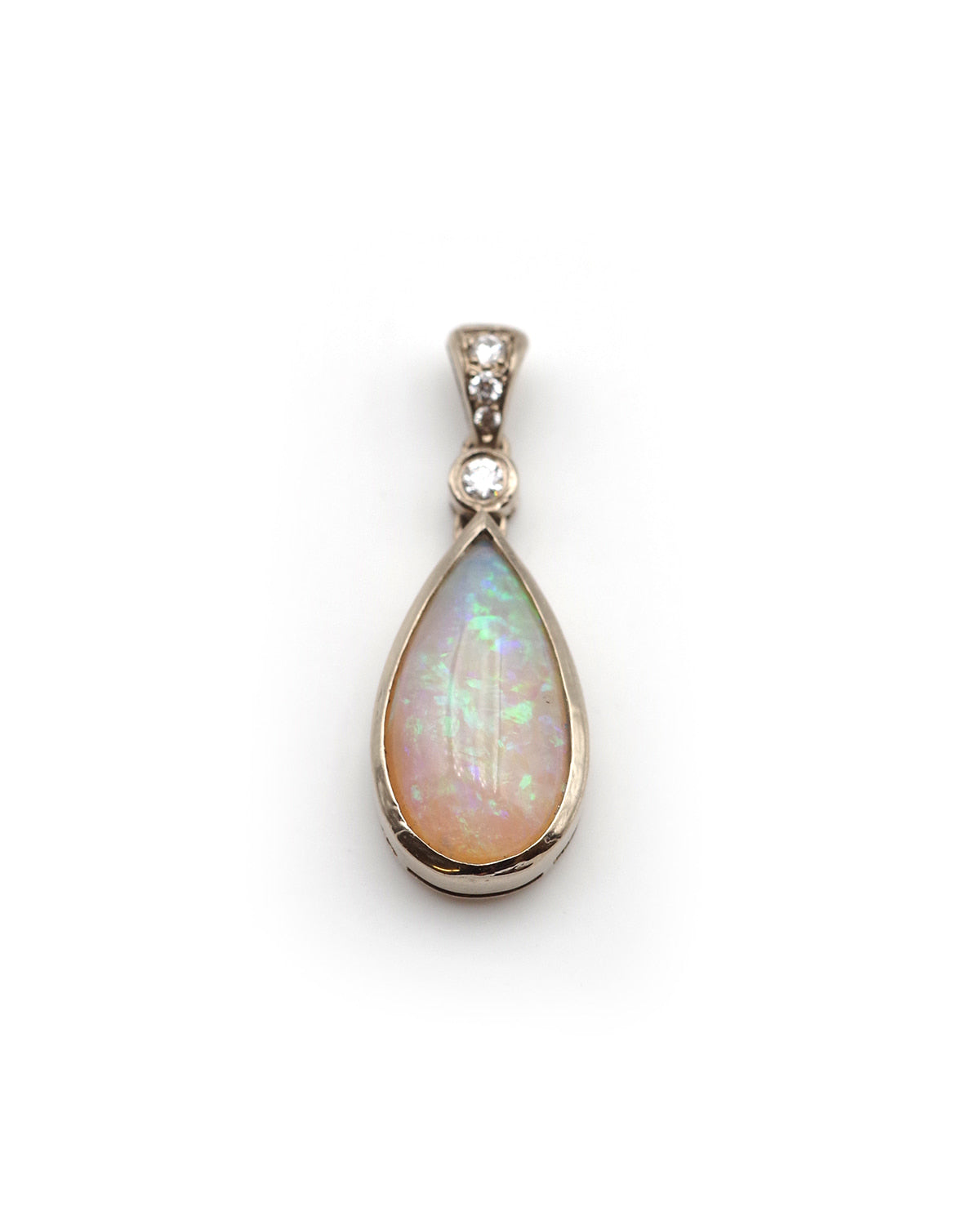 Opal diamond pendant