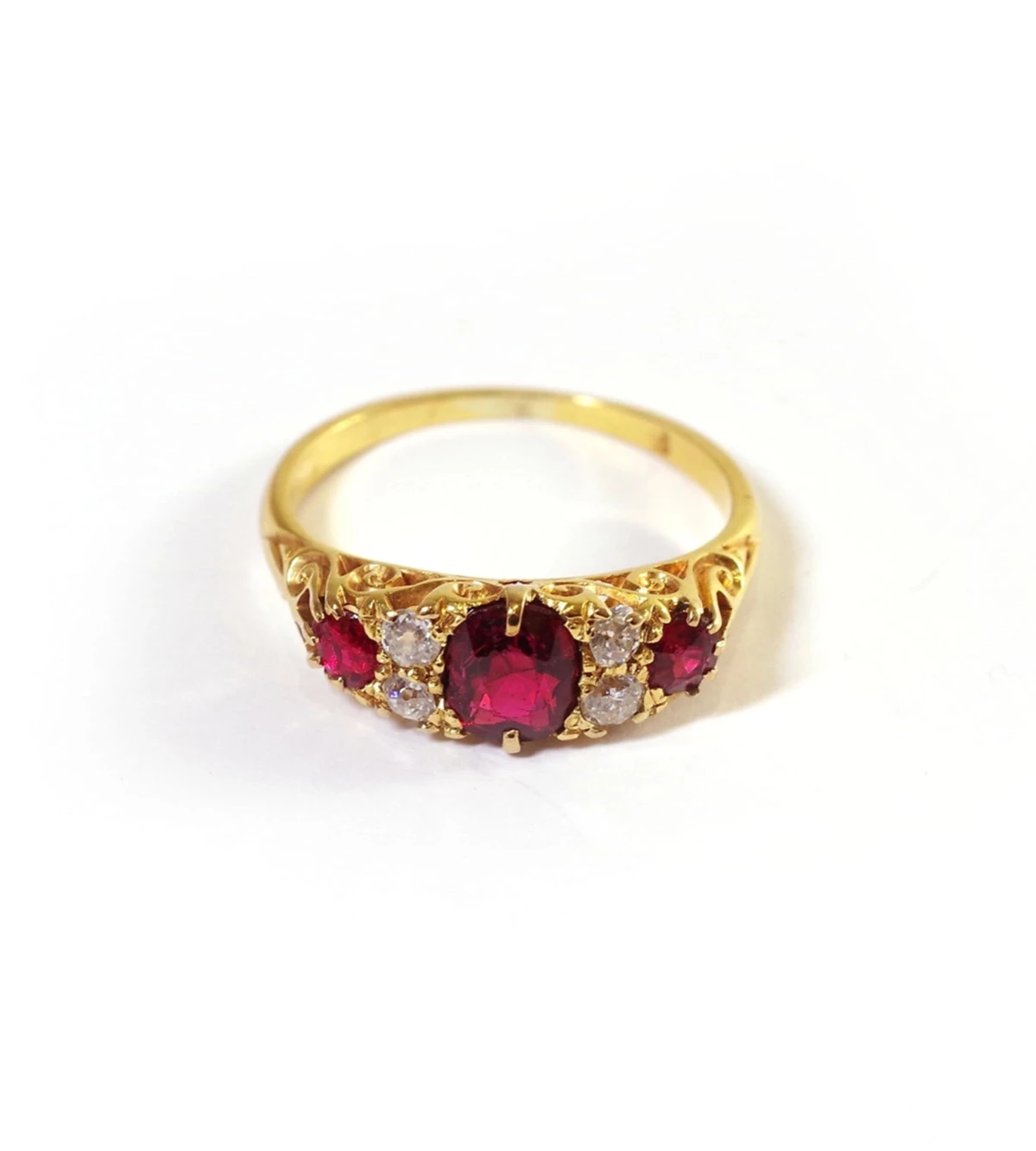 antique wedding spinel diamond ring