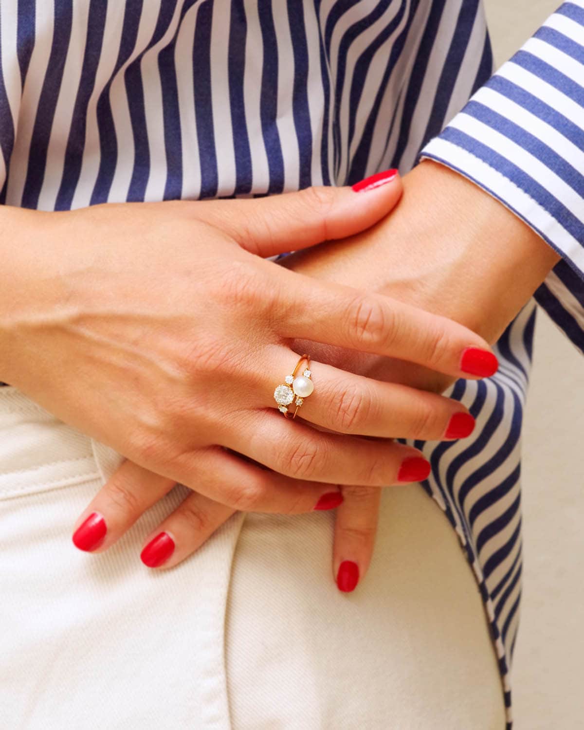 Bague toi moi diamant perle fine