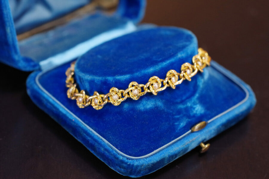 bracelet epoque victorienne or et perles