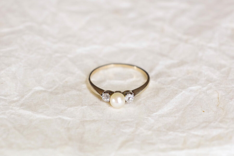 antique ring pearl diamond