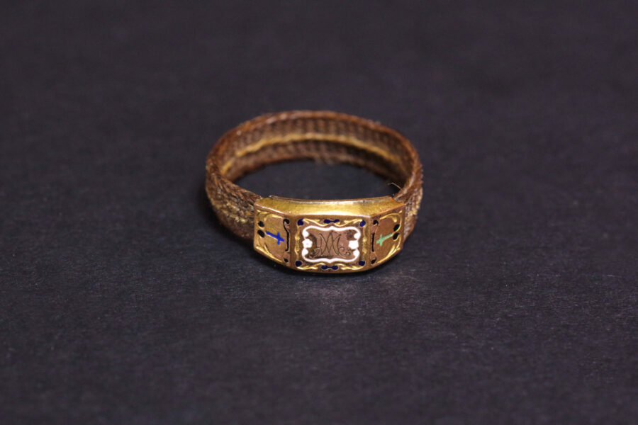 Antique mourning hair ring