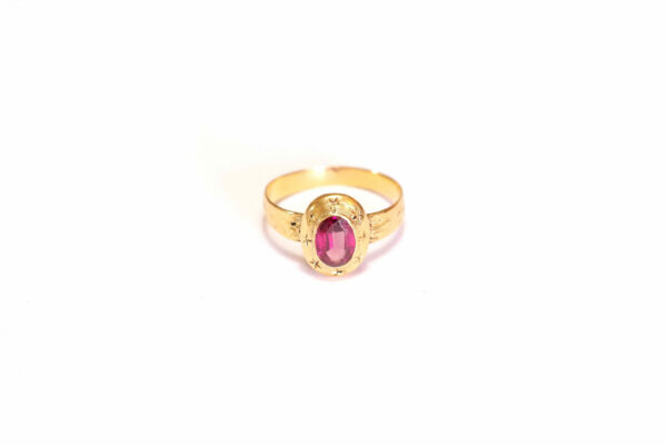 antique ring pink garnet stars enamel