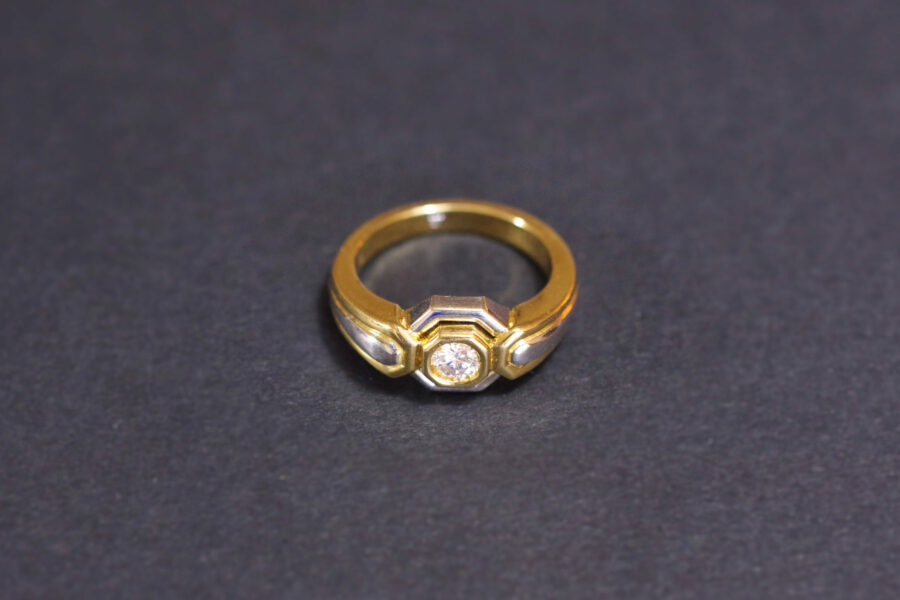 recycled gold ring wedding solitaire ring