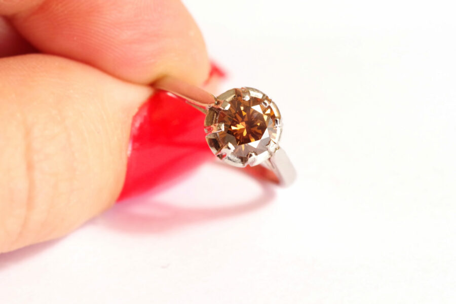 ring with a fancy brown diamond from Australia