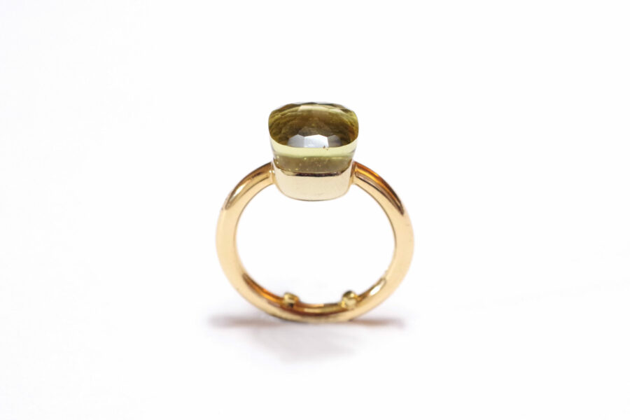 vintage pomellato ring Nudo classic quartz lemon in gold