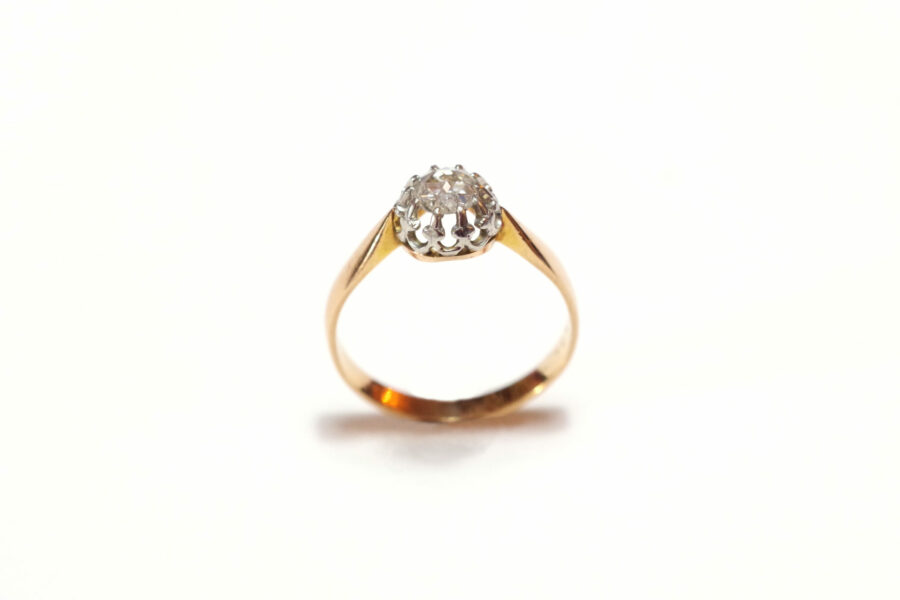 antique solitaire diamond ring dutch cut rose diamond antique paris jewelry